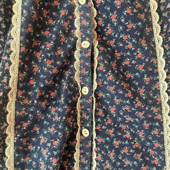 Gunne Sax Jeunes Filles by Jessica Girls 14 VTG Prairie Rose Bud High Neck Lace - Picture 6 of 13